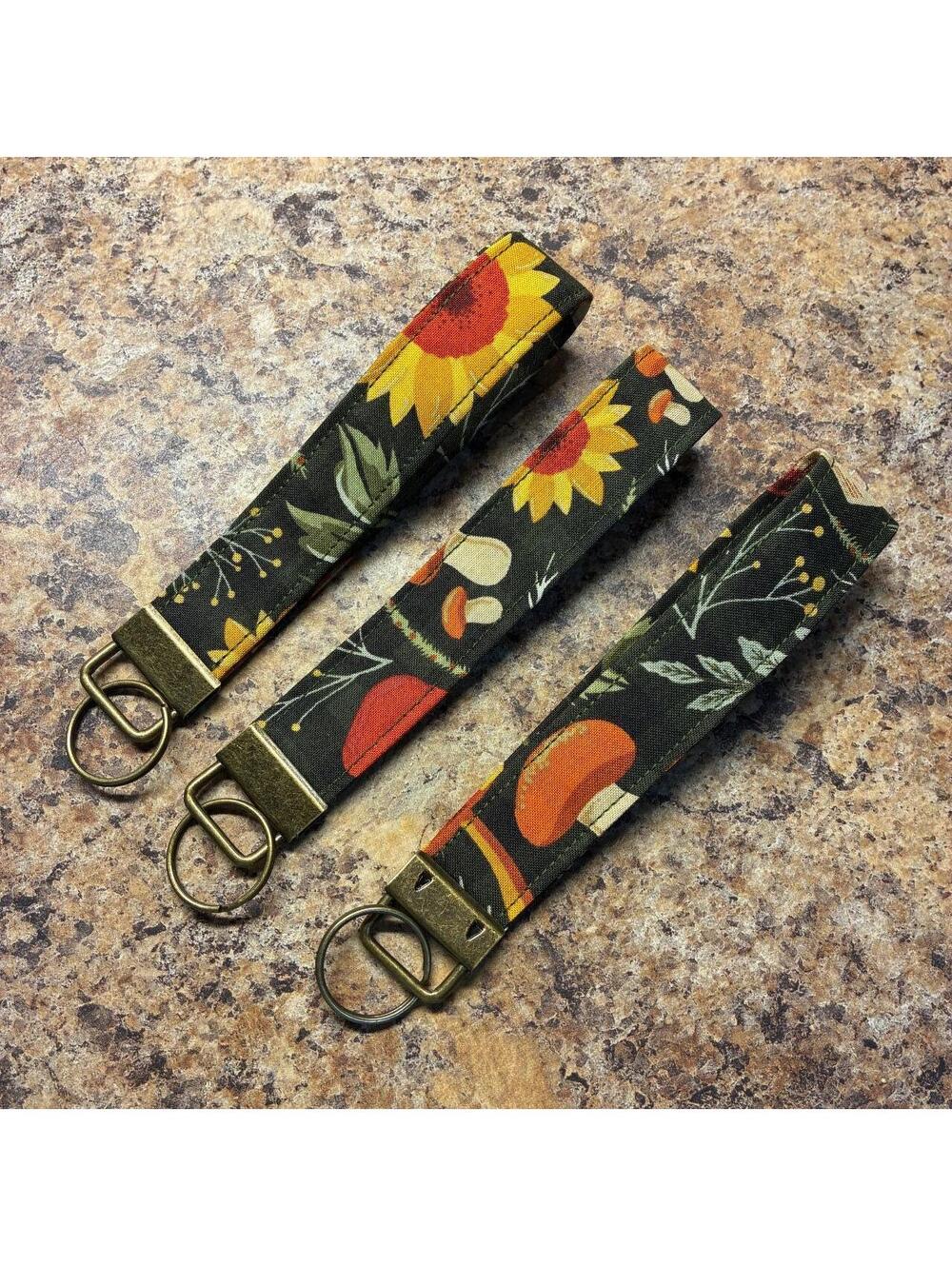 Handmade Cotton Wristlet Key Fob
